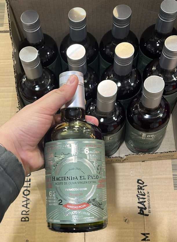 Aceite Hacienda del Palo caja de 12 botellas de 0.500 cl